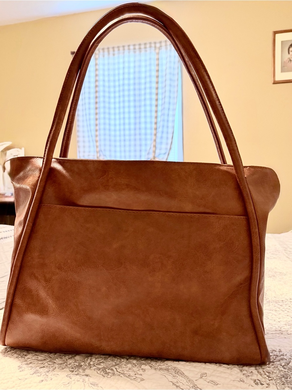 Classic Brown Tote Handbag - Women's Shoulder Bag